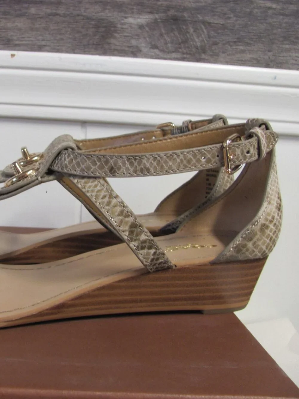 COACH INGRID NAT. PRINT SNAKE SANDALS NIB coach ingrid